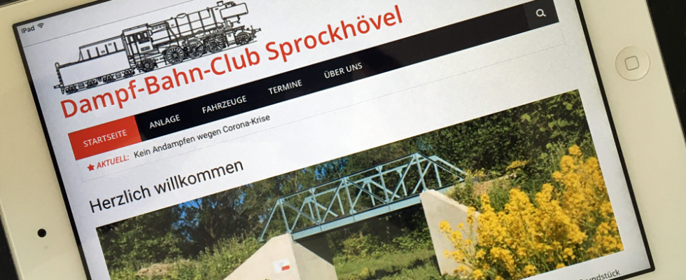 Neue Homepage des DBC Sprockhövel auf einen iPad